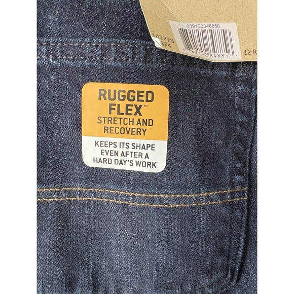 Carhartt Flannel Lined Jeans Women 12 Reg Original Fit Straight Leg Blue Denim - Picture 3 of 7